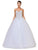 Dancing Queen - 1172 Strapless Crystal Embellished Ballgown in White