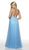 Blush by Alexia Designs - 11723 Illusion Halter Tulle Overskirt Gown In Blue