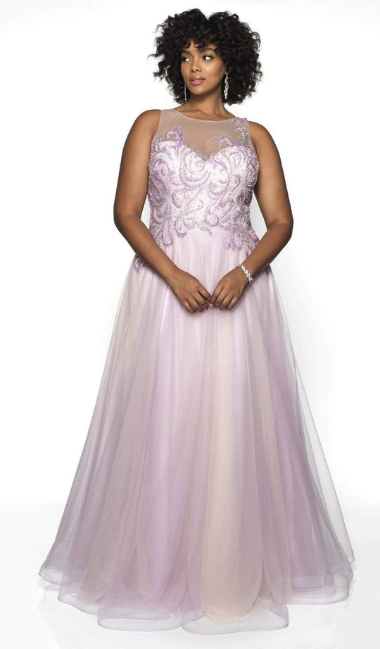 Blush Too by Alexia - 11729W Bead Embellished Pleated Dress In Pink