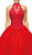 Dancing Queen - 1173 Embellished High Halter Quinceanera Gown In Red
