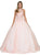 Dancing Queen - 1173 Embellished High Halter Quinceanera Gown In Pink