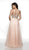 Blush by Alexia Designs - 11748 Beaded Illusion Bateau A-Line Dress In Pink