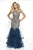 Blush by Alexia Designs - 11749 Metallic Lace Tulle Mermaid Dress In Blue and Gold