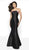 Blush by Alexia Designs - 11750 Floral Laced Up Mermaid Dress In Black and Multi-Color