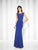 Cameron Blake by Mon Cheri - 117606 Cap Sleeve Illusion Gown - 1 pc Cobalt Blue in Size 6 and 1 pc Smokey Mink in Size 10 Available