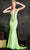 La Femme - 11760 Passionate Plunge Halter Long Evening Sheath Dress In Green