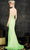La Femme - 11760 Passionate Plunge Halter Long Evening Sheath Dress In Green