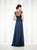 Cameron Blake -  Chiffon A-Line Gown 117614 in Blue