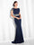 Cameron Blake by Mon Cheri - 117624 Illusion Panel Sheath Gown in Blue