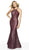Blush by Alexia Designs - 11769 Metallic Lace Halter Mermaid Dress In Red
