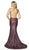 Blush by Alexia Designs - 11769 Metallic Lace Halter Mermaid Dress In Red