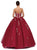 Dancing Queen - 1178 Strapless Floral Embellished Quinceanera Ballgown In Red
