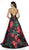 Blush by Alexia Designs - 11785 Floral Print Strappy Dress In Black and Multi-Color