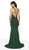 Blush by Alexia Designs - 11786 Asymmetric Glitter Knit Mermaid Dress In Green