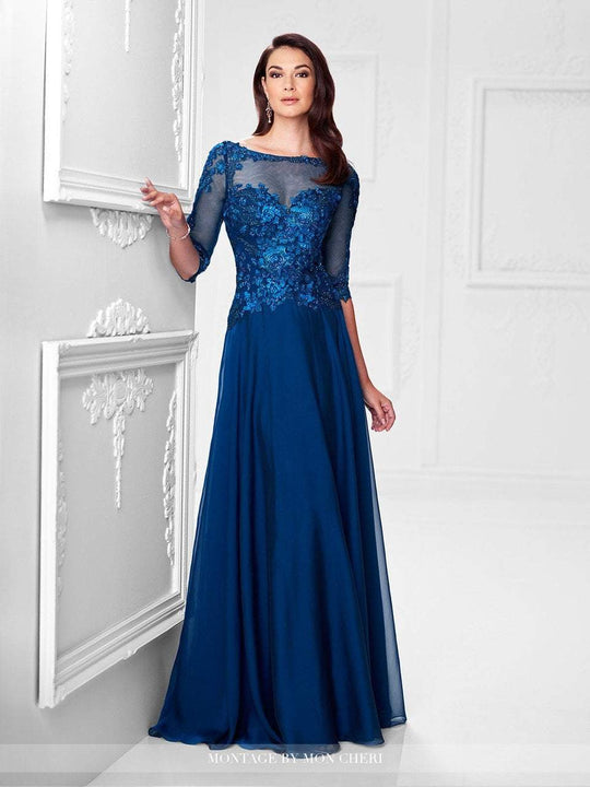 Montage by Mon Cheri  117901 A-Line Gown - 1pc Navy in Size 24W Available