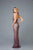 Scala - 48983 Sequined Deep V-neck Fitted Dress In Purple