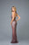 SCALA - Sequined Deep V-neck Fitted Dress 48983 In Purple
