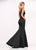 Ashley Lauren - 1183 Princess Seam Satin Evening Dress in Black
