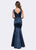 Ashley Lauren - 1183 Princess Seam Satin Evening Dress in Blue