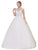 Dancing Queen - 1185 Appliqued Cap Sleeve Ballgown In White
