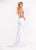 Ashley Lauren - 1186 Gold Embroidered Illusion Jewel Sheath Dress in White