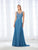 Cameron Blake by Mon Cheri - 118680W Metallic Lace Chiffon Aline Dress In Blue