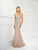 Montage by Mon Cheri - Floral Embroidered Lace and Tulle Gown 118966 - 1 pc Champ/Multi In Size 14 Available