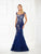Montage by Mon Cheri - 118966 Floral Embroidered Lace and Tulle Gown In Blue and Multi-Color
