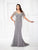 Montage, Ivonne D by Mon Cheri - 118967W Metallic Lace Trumpet Dress In Gray