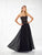 Montage by Mon Cheri - 118971 Strapless Beaded Lace Chiffon Gown In Black and Neutral