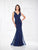 Montage by Mon Cheri - 118975 Sleeveless Ribbonwork Evening Gown In Blue