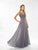 Montage, Ivonne D by Mon Cheri - 118976W Lace Chiffon A-line Dress In Gray