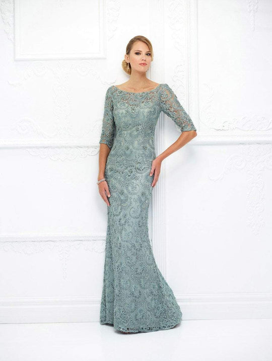 Montage, Ivonne D by Mon Cheri - 118D06W Beaded Lace Trumpet Dress In Green