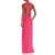 Aidan Mattox - MN1E202458 Sleeveless V-Neck Plain Slit Colum Gown In Pink