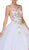 Dancing Queen - 1190 Fitted Floral Halter Quinceanera Ballgown In White