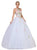 Dancing Queen - 1190 Fitted Floral Halter Quinceanera Ballgown In White