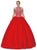 Dancing Queen - 1191 Bejeweled Illusion Halter Quinceanera Ballgown In Red