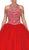 Dancing Queen - 1191 Bejeweled Illusion Halter Quinceanera Ballgown In Red