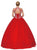 Dancing Queen - 1191 Bejeweled Illusion Halter Quinceanera Ballgown In Red