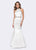 Ashley Lauren - 1192 Beaded High Halter Mermaid Dress With Train in White