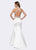 Ashley Lauren - 1192 Beaded High Halter Mermaid Dress With Train in White