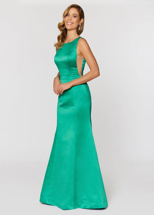 Ashley Lauren - 1195 Illusion Cut Out Evening Dress in Green