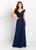 Cameron Blake by Mon Cheri - 119641W Asymmetrical Beaded Chiffon Gown In Blue