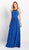Cameron Blake by Mon Cheri - 119642 Beaded Halter A-line Dress In Blue