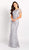 Cameron Blake by Mon Cheri - 119644 Allover Lace Trumpet Dress In Silver