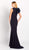 Cameron Blake by Mon Cheri - 119645 Beaded Organza Trumpet Dress In Blue