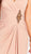 Cameron Blake by Mon Cheri - 119646 V Neck Stretch Satin Sheath Dress In Neutral and Orange