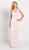 Cameron Blake by Mon Cheri - 119647 Beaded Bateau Neck Sheath Gown In Neutral