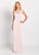 Cameron Blake by Mon Cheri - 119647W Beaded Bateau Neck Sheath Gown In Nude