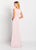 Cameron Blake by Mon Cheri - 119647W Beaded Bateau Neck Sheath Gown In Nude
